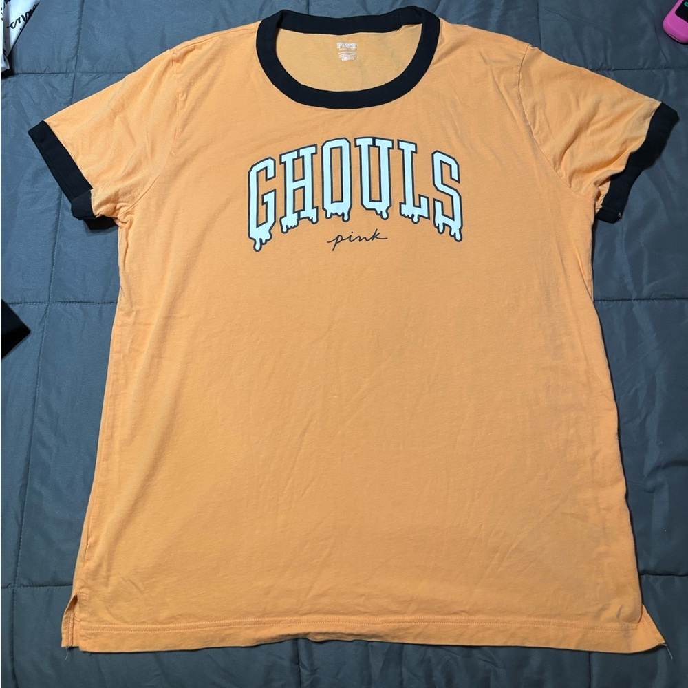 Orange Graphic Tee with Black Trim by PINK